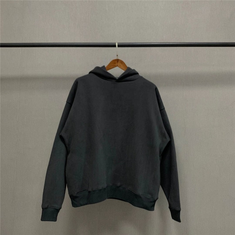 Oversize Kanye West Season 6 Hoodie Solid Men Women 1:1 High Quality Inside Velvet Tag Label Pullovers Sweatshirts