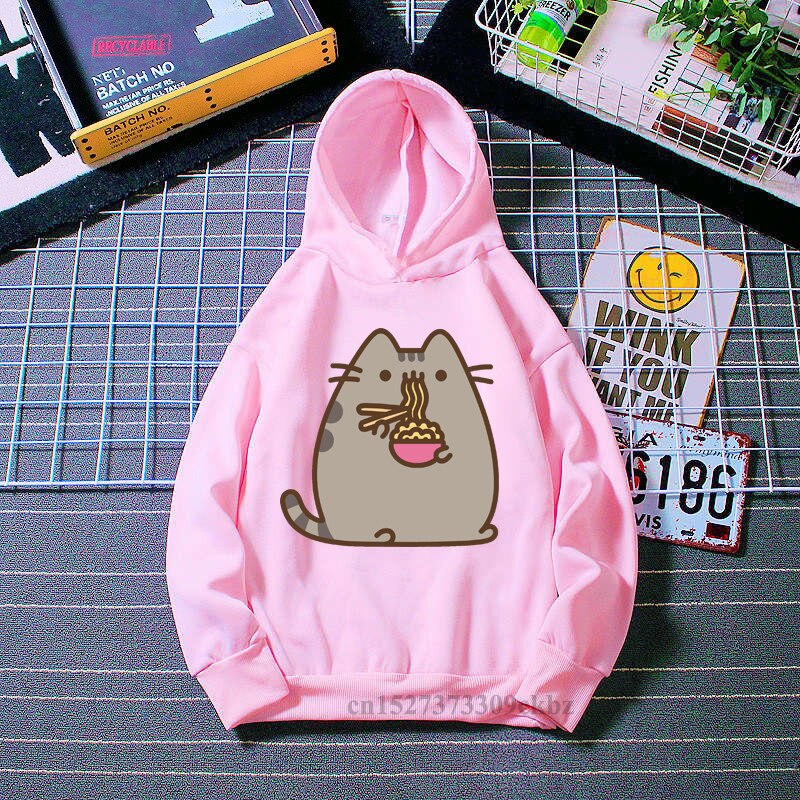 Kawaii Kids Clothes Coffee Cat Love Donut Animal Print Pink Hoodie Girls Harajuku Funny Sweatshirt Children Clothing Coat