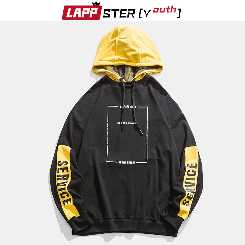 LAPPSTER-Youth Red Spring Harajuku Hoodies 2022 Pullovers Men Oversized Korean Sweatshirt Streetwear Hip Hop Hooded Hoodies