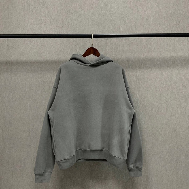 Oversize Kanye West Season 6 Hoodie Solid Men Women 1:1 High Quality Inside Velvet Tag Label Pullovers Sweatshirts