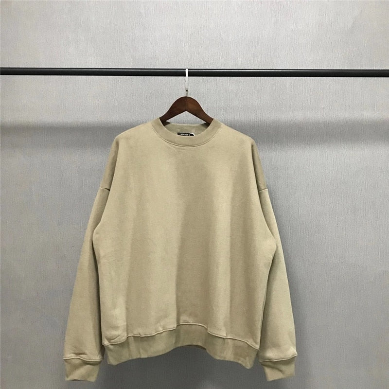 Oversize Kanye West Season 6 Hoodie Solid Men Women 1:1 High Quality Inside Velvet Tag Label Pullovers Sweatshirts