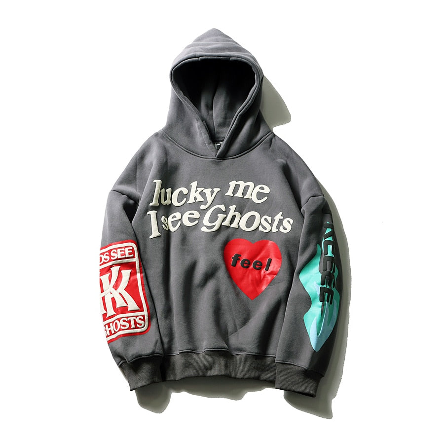 Kanye West Hooded Hoodie Oversized Streetwear Hip Hop Graffiti Men Stranger Things Vintage Plus Velvet Pullover Sweatshirt Women