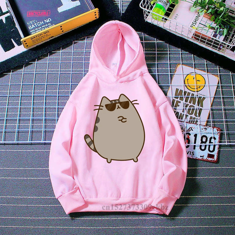 Kawaii Kids Clothes Coffee Cat Love Donut Animal Print Pink Hoodie Girls Harajuku Funny Sweatshirt Children Clothing Coat