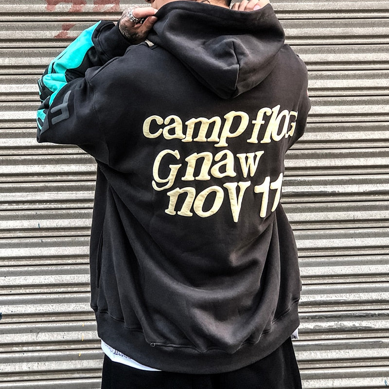 Kanye West Hooded Hoodie Oversized Streetwear Hip Hop Graffiti Men Stranger Things Vintage Plus Velvet Pullover Sweatshirt Women