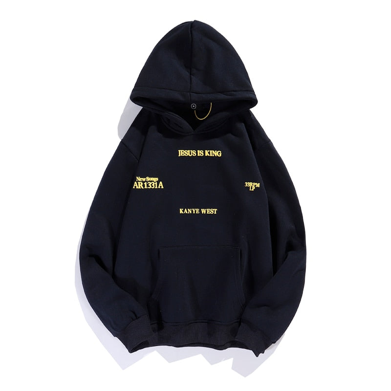 Kanye West Hooded Hoodie Oversized Streetwear Hip Hop Graffiti Men Stranger Things Vintage Plus Velvet Pullover Sweatshirt Women