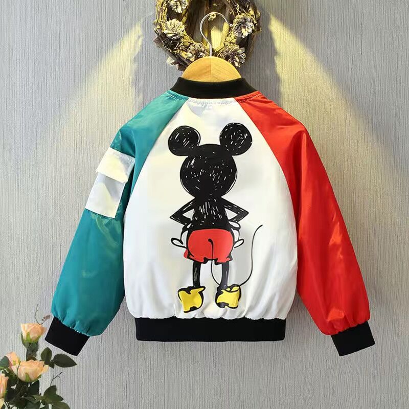 Spring Baby Boys Girls Coats Cartoon Mickey Zipper Hoodies Jacket For Kids Sweatshirt Children Windbreaker Outerwear 1-6 Years