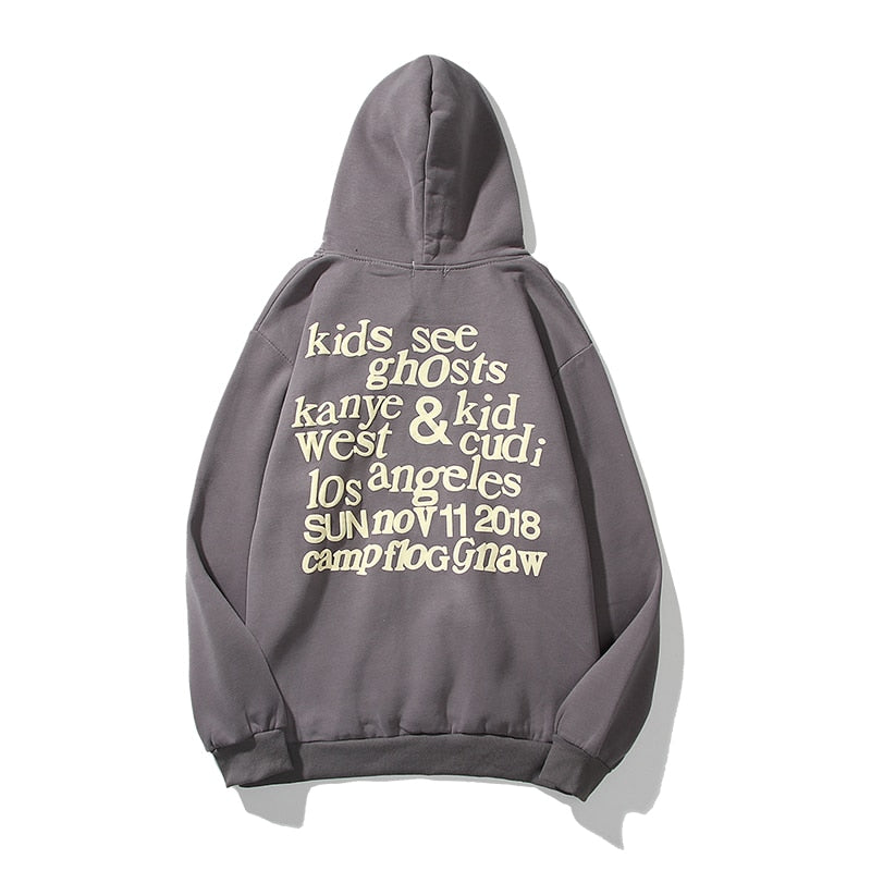 Kanye West Hooded Hoodie Oversized Streetwear Hip Hop Graffiti Men Stranger Things Vintage Plus Velvet Pullover Sweatshirt Women