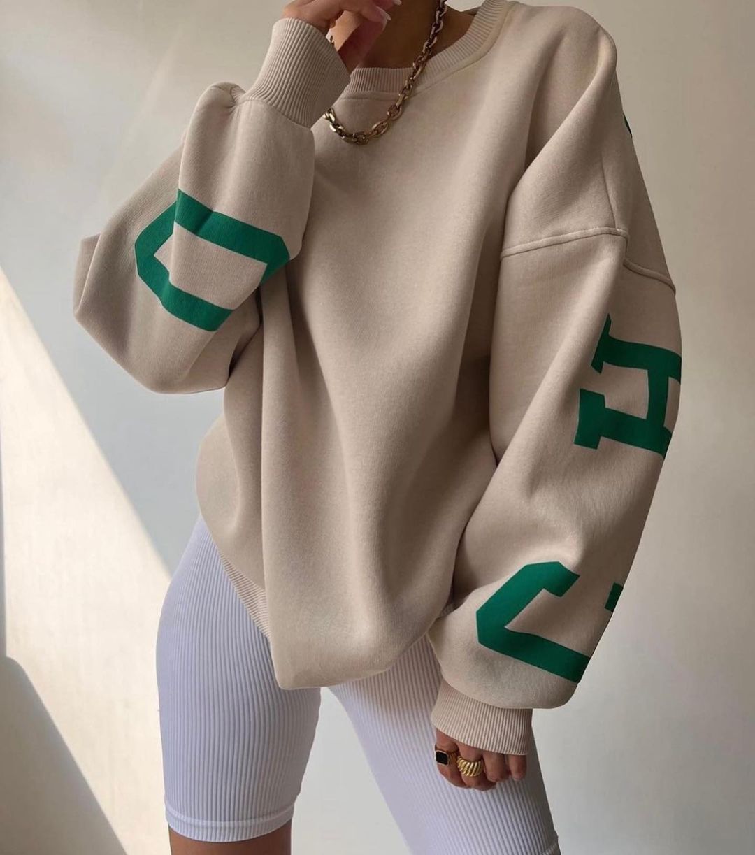 Casual Letters Print Sweatshirt Women Fashion Fleece Long Sleeve Loose Hoodies Y2k Streetwear 2022 Autumn Winter Lady Pullovers