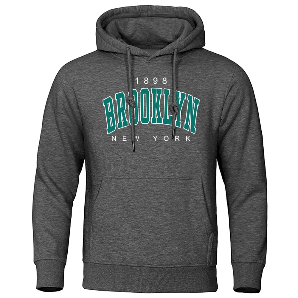 1898 Brooklyn New York Printed Mens Hoody Creativity Crewneck Clothing Fashion Oversize Sweatshirt Fashio Crewneck Hoodie Male