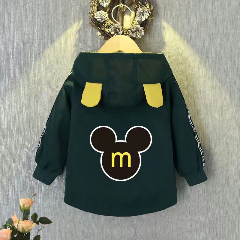 Spring Baby Boys Girls Coats Cartoon Mickey Zipper Hoodies Jacket For Kids Sweatshirt Children Windbreaker Outerwear 1-6 Years