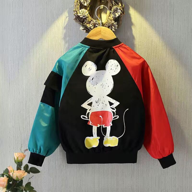 Spring Baby Boys Girls Coats Cartoon Mickey Zipper Hoodies Jacket For Kids Sweatshirt Children Windbreaker Outerwear 1-6 Years