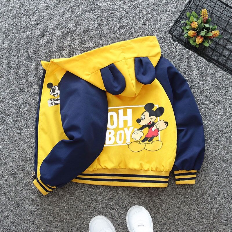 Spring Baby Boys Girls Coats Cartoon Mickey Zipper Hoodies Jacket For Kids Sweatshirt Children Windbreaker Outerwear 1-6 Years