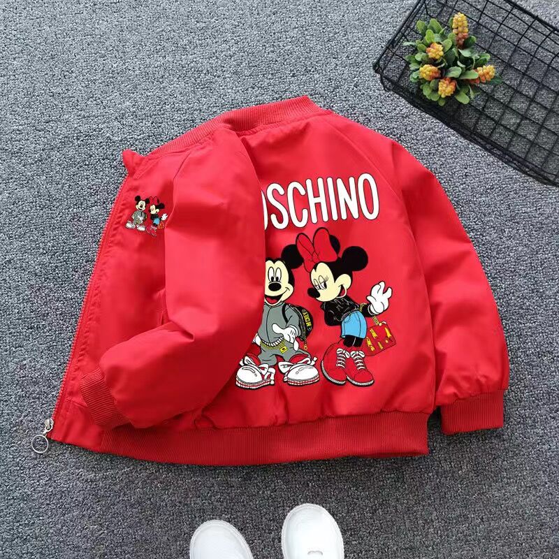 Spring Baby Boys Girls Coats Cartoon Mickey Zipper Hoodies Jacket For Kids Sweatshirt Children Windbreaker Outerwear 1-6 Years